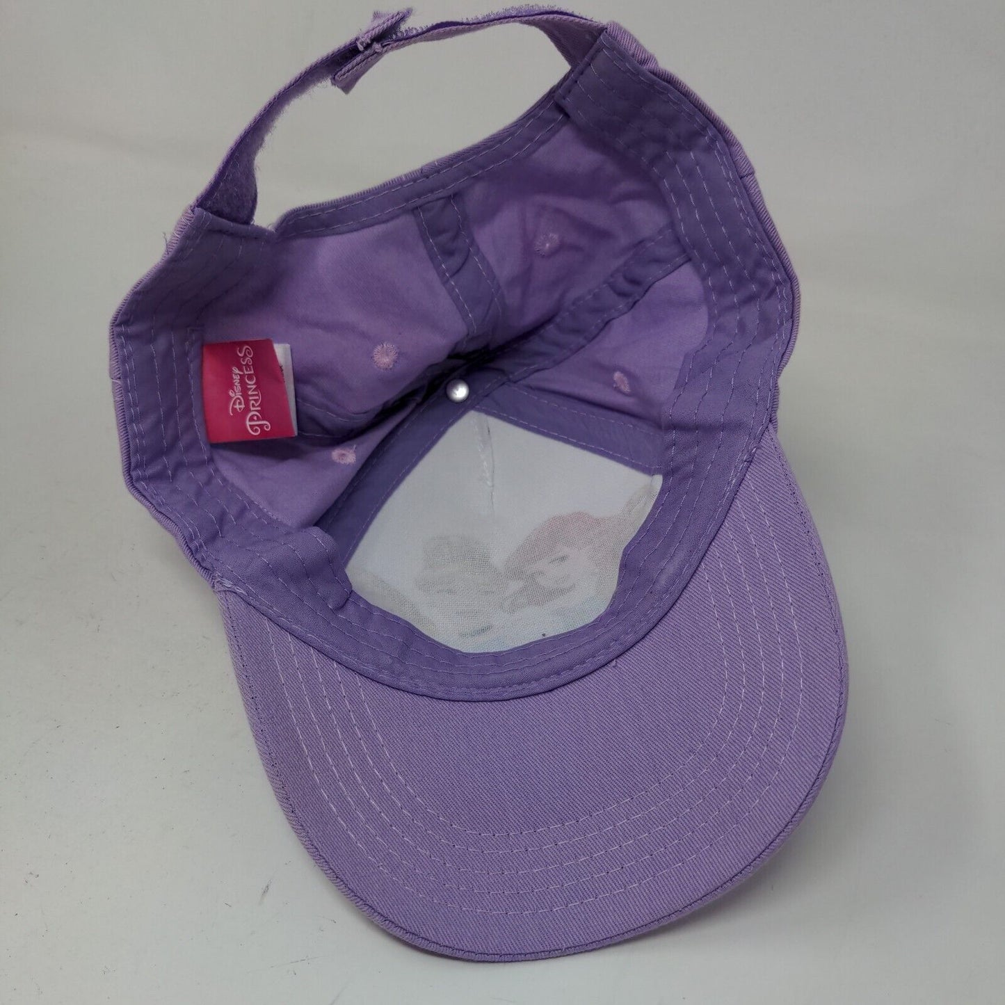 Disney Princess Girl's Strapback Hat Purple OSFM Graphic Belle Rapunzel Ariel