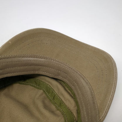 Brown Army Cap Hat One Size Side Pocket Strapback Cotton Solid Plain Utility
