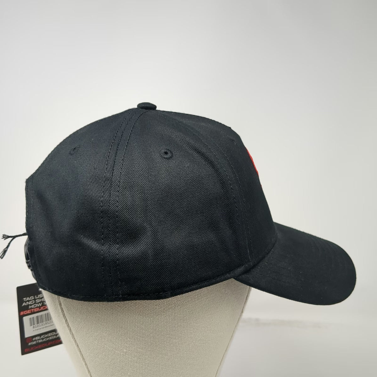 Bucked Up 5 Panel Black One Size Hat Red Deer Buck Logo Snapback Embroidered Gym