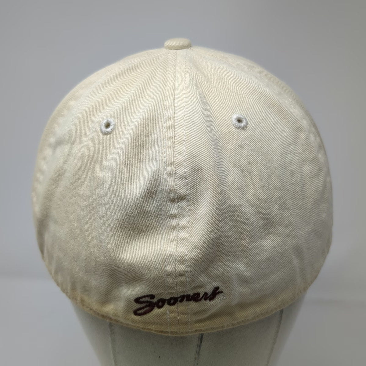 Oklahoma Sooners NCAA Twins Enterprise Cap Beige L Fitted OU Logo Script Cotton
