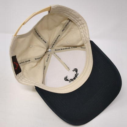 Buckedup.com Snapback Hat Tan One Size Adjustable Embroidered 6 Panel Cotton
