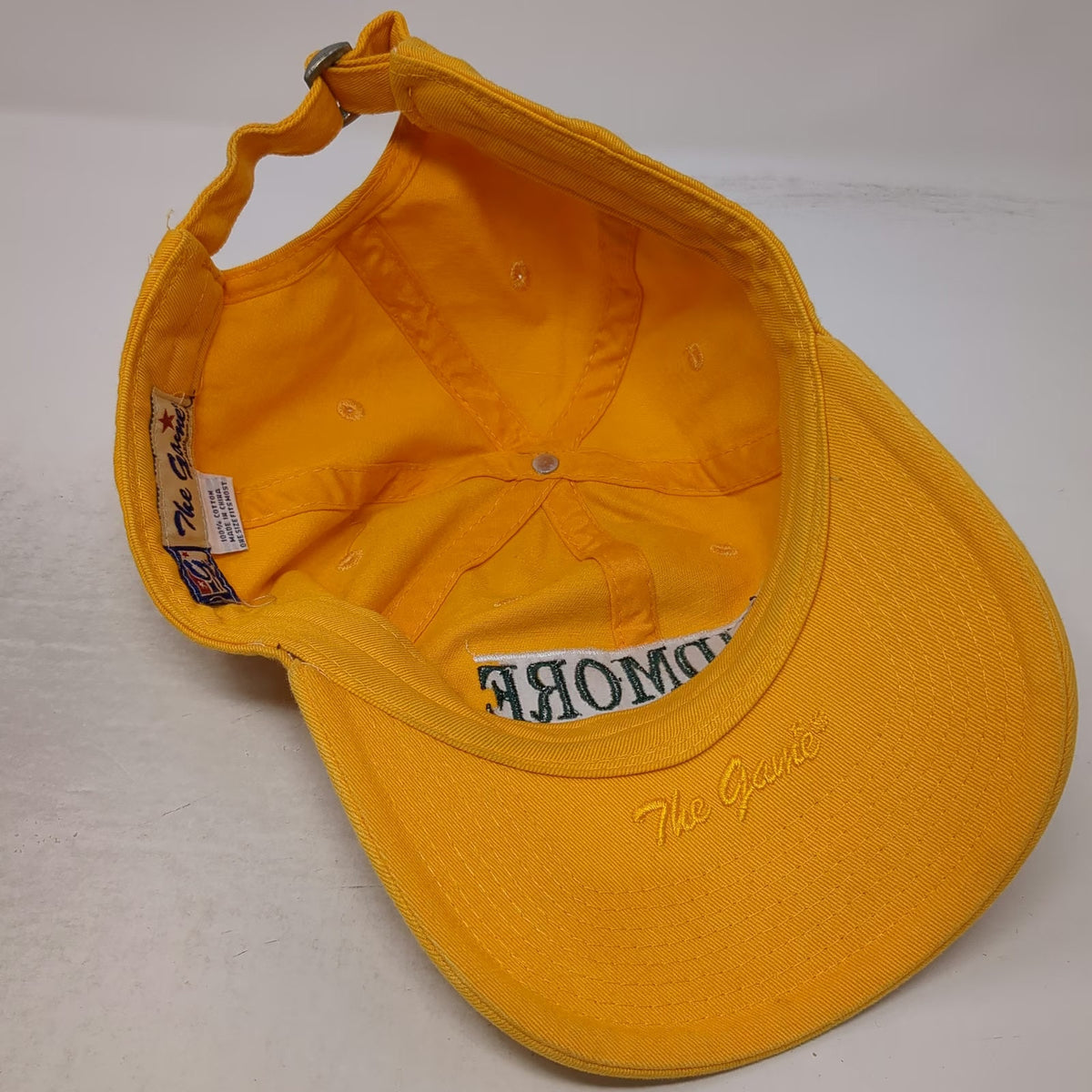 The Game Skidmore College NCAA Yellow Cap OSFM Cotton Slideback Logo Hat