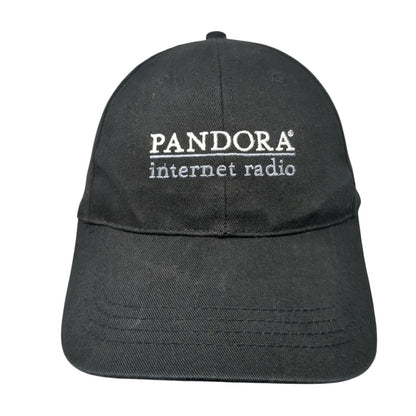 Pandora Internet Radio Slideback Hat Black OS Adjustable Embroidered Cotton