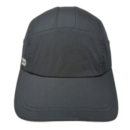 All in Motion 5 Panel Black One Size Hat Bungee Cord Performance Lightweight