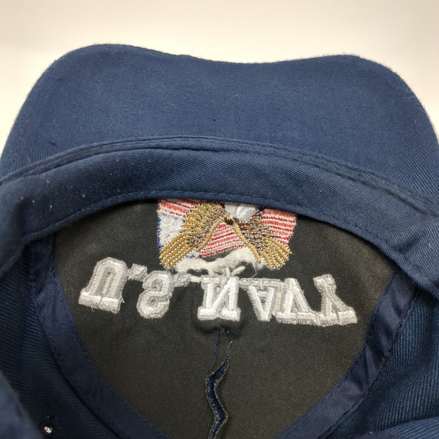 US Navy American Flag Strapback Hat Blue OS Adjustable Embroidered Patriotic