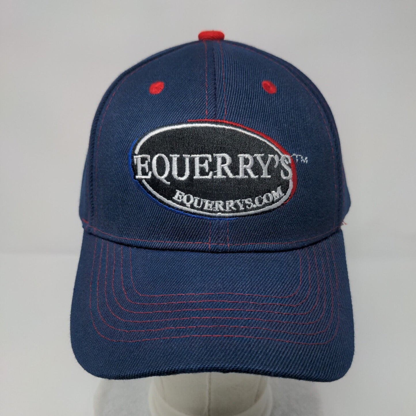 Equerry's Strapback Hat Blue OS Adjustable Embroidered Vented Holes 6 Panel