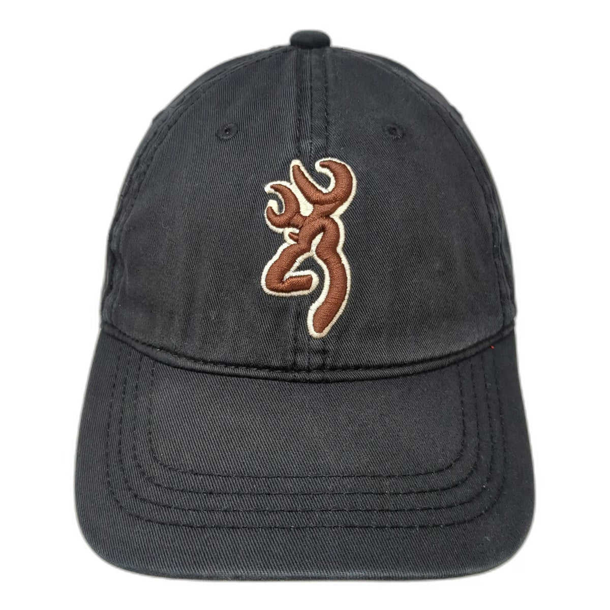 Browning Baseball Cap Black Brown White One Size Strapback Buckmark Logo Hat