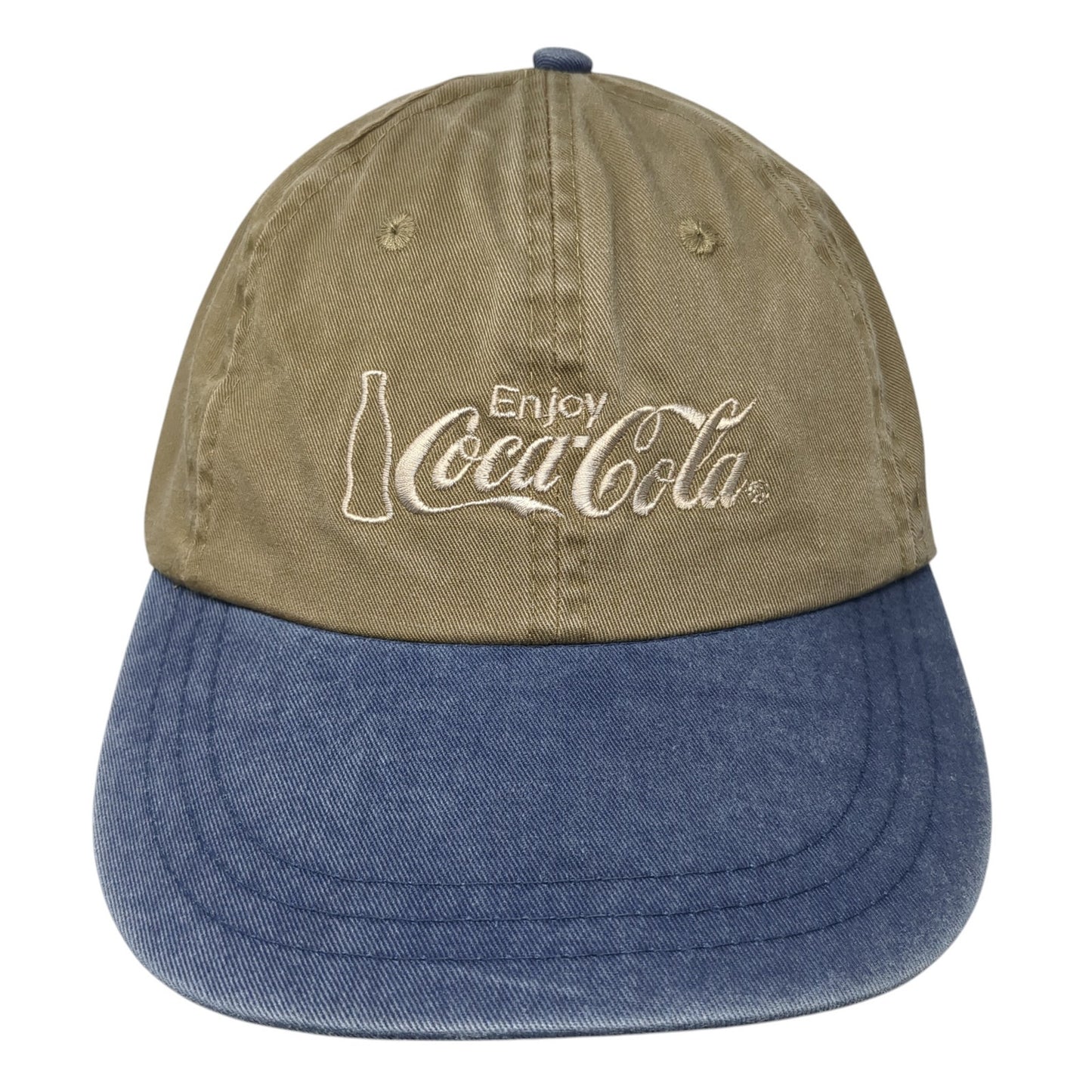 Enjoy Coca-Cola Slideback Hat Multi One Size Colorblock Leather Strap