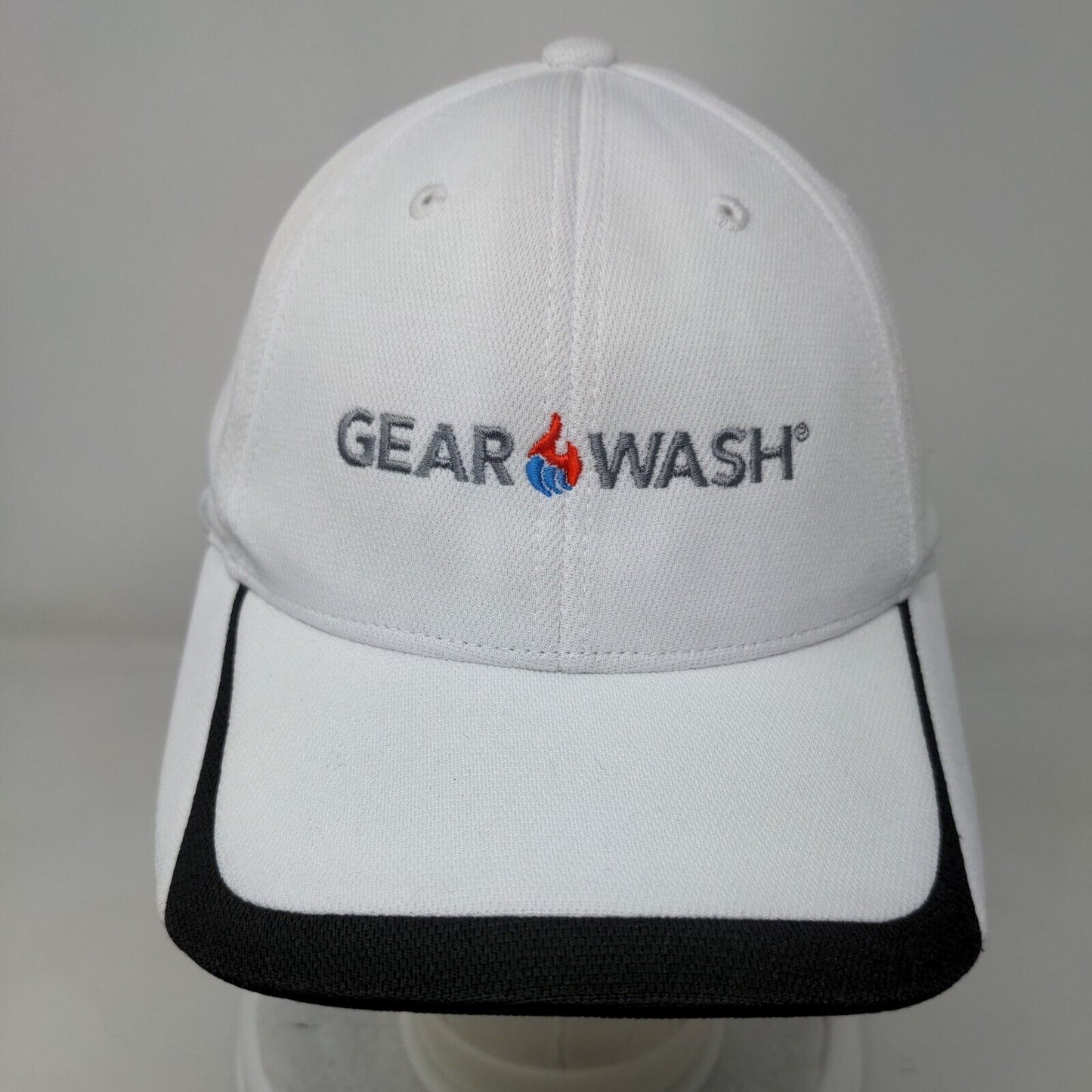 Gear Wash Strapback Hat White One Size Embroidered 6 Panel Sport-Tek