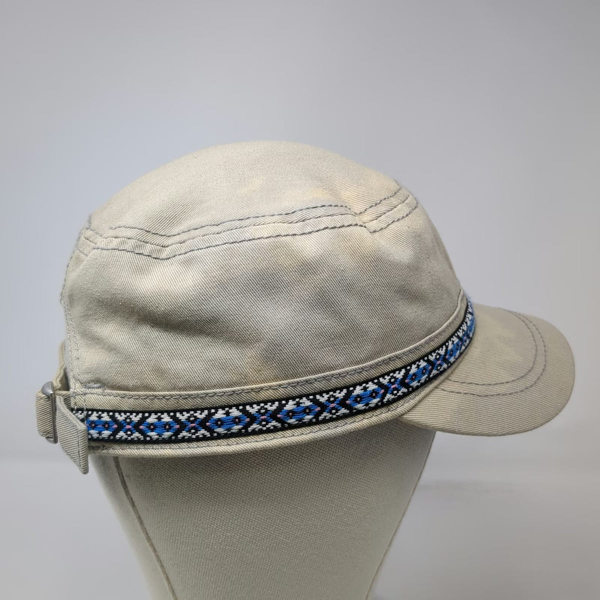 Trust Your Journey Army Cap Beige One Size Picasso Quote Heart Patterned Hat