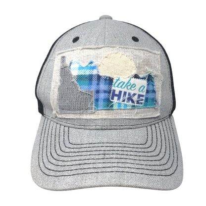Take A Hike Snapback Trucker Hat Gray OSFM Adjustable Mesh Back Polyester