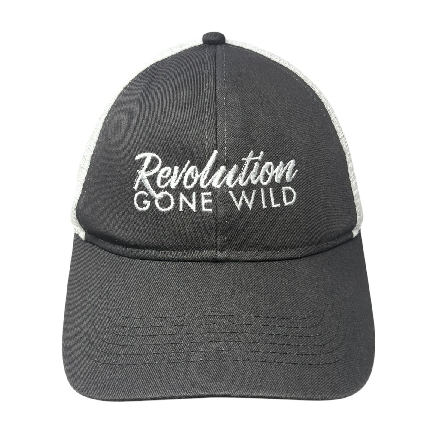 Revolution Gone Wild Snapback Trucker Hat Gray One Size Mesh Back