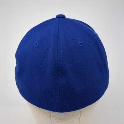 Letter E Fitted Hat Blue Large-XL Embroidered Flexfit Yupoong Solid