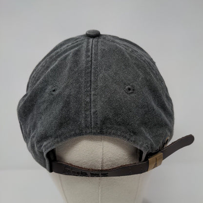 Alpha Chi Omega Slideback Hat Gray OSFA Embroidered Leather Strap Adams