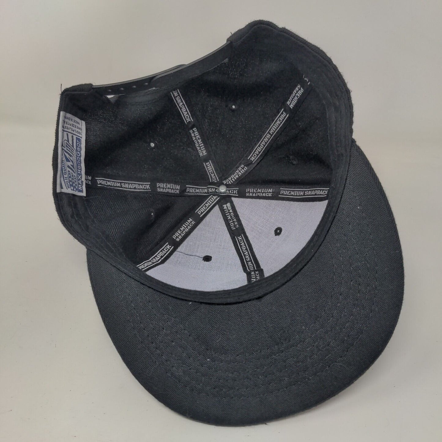 WSEC Compass Premium Snapback Hat Black OSFA Adjustable 6 Panel Max Headgear