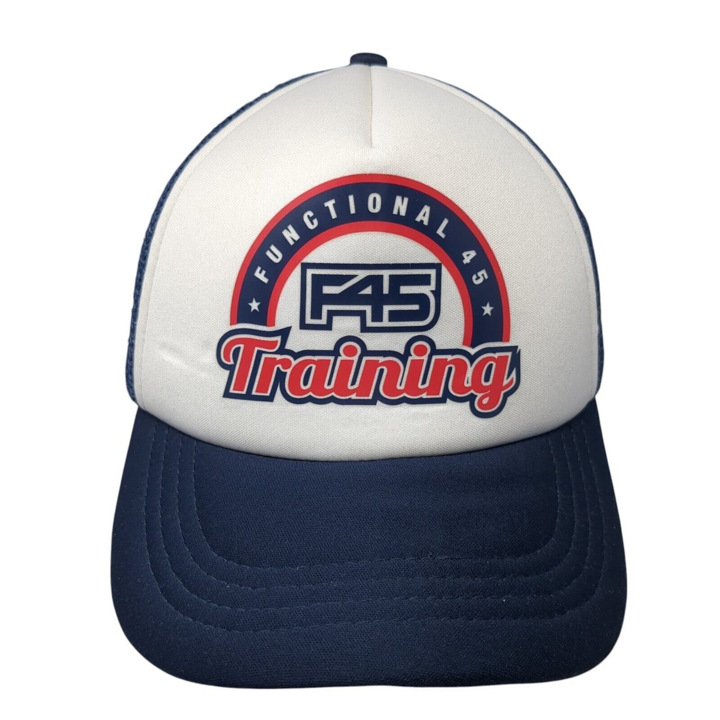 Functional 45 F45 Training Snapback Trucker Hat Blue One Size Mesh Back
