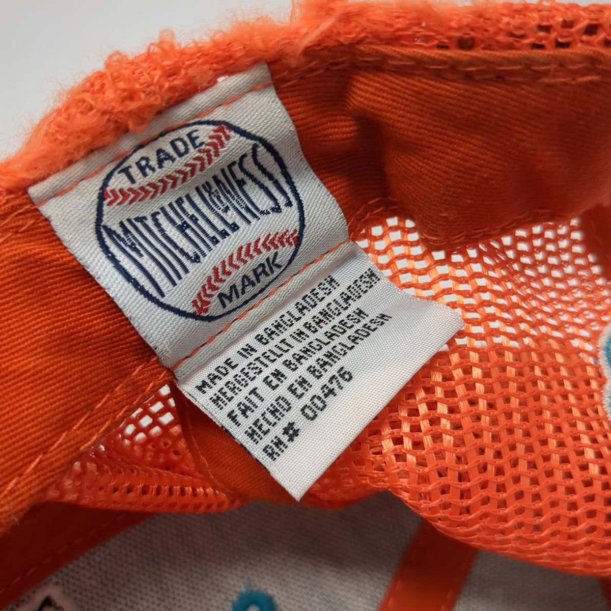 Mitchell & Ness Trucker Hat Orange Blue OSFM Philadelphia Patch Mesh Snapback