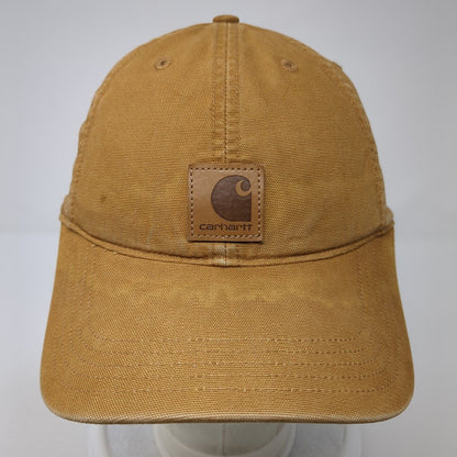Carhartt Strapback Baseball Cap Brown One Size Adjustable Embroidered 6 Panel