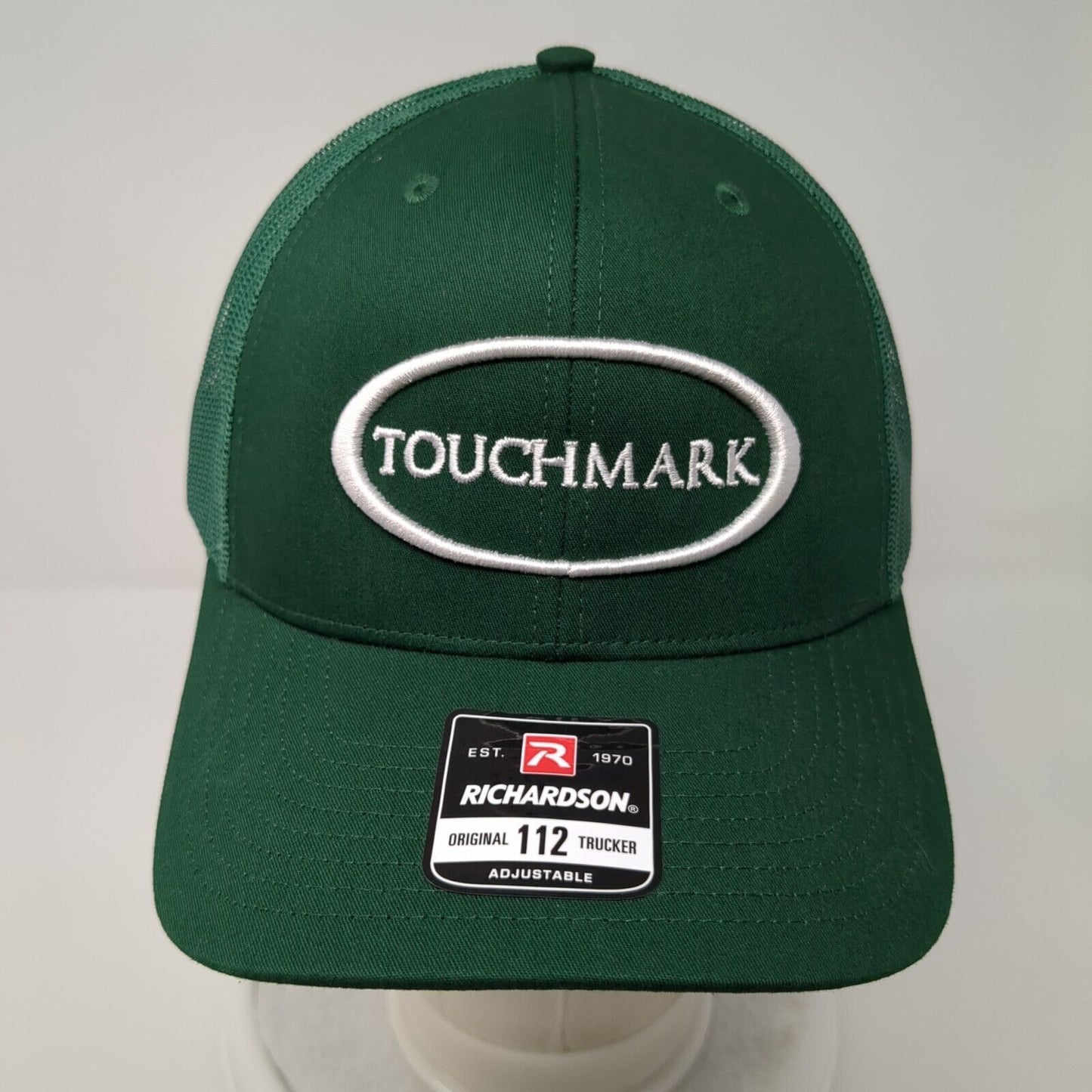Touchmark Snapback Mesh Back Trucker Hat Green OSFA Adjustable Solid