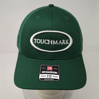 Touchmark Snapback Mesh Back Trucker Hat Green OSFA Adjustable Solid