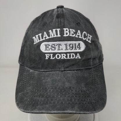Miami Beach Florida Slideback Hat Gray OSFA Embroidered Adjustable