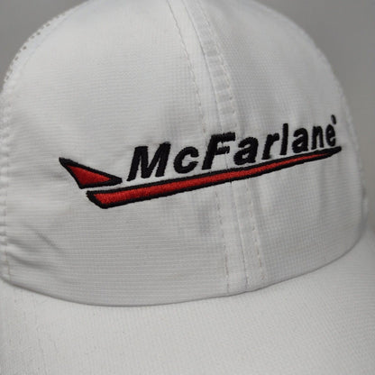 McFarlane Strapback Hat White OSFA Adjustable Embroidered Breathable Hit Wear
