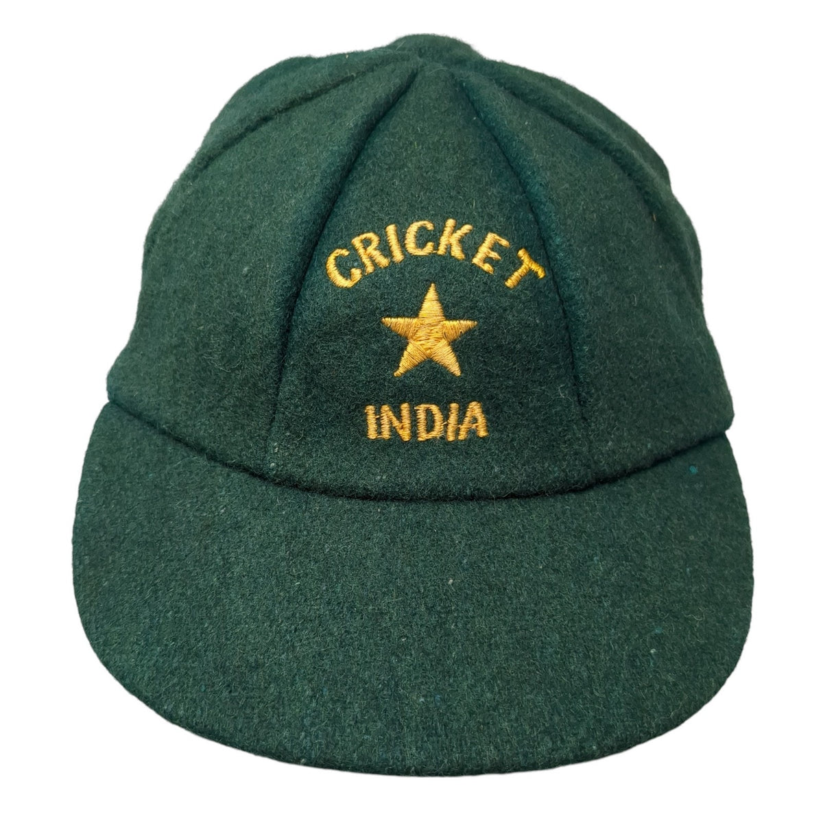Vintage Wool Cricket Hat Green India Star Logo Embroidered Sports