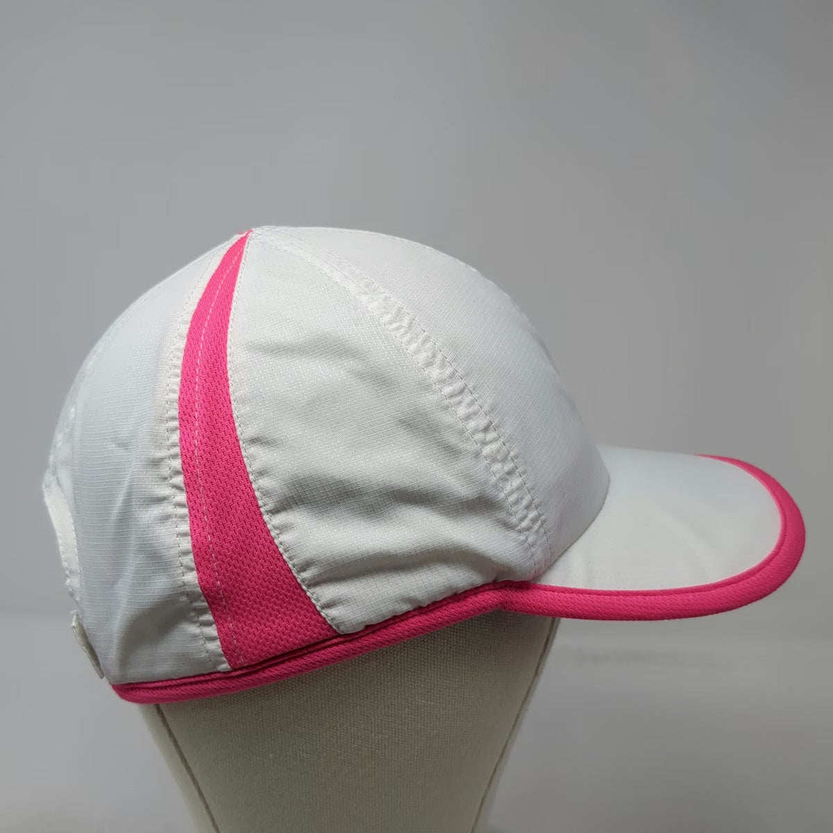 White Baseball Cap One Size Pink Performance Slideback Athletic Lightweight Hat