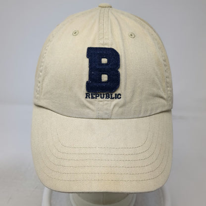 Banana Republic Baseball Cap Beige Blue One Size Cotton Slideback Logo Strap Hat