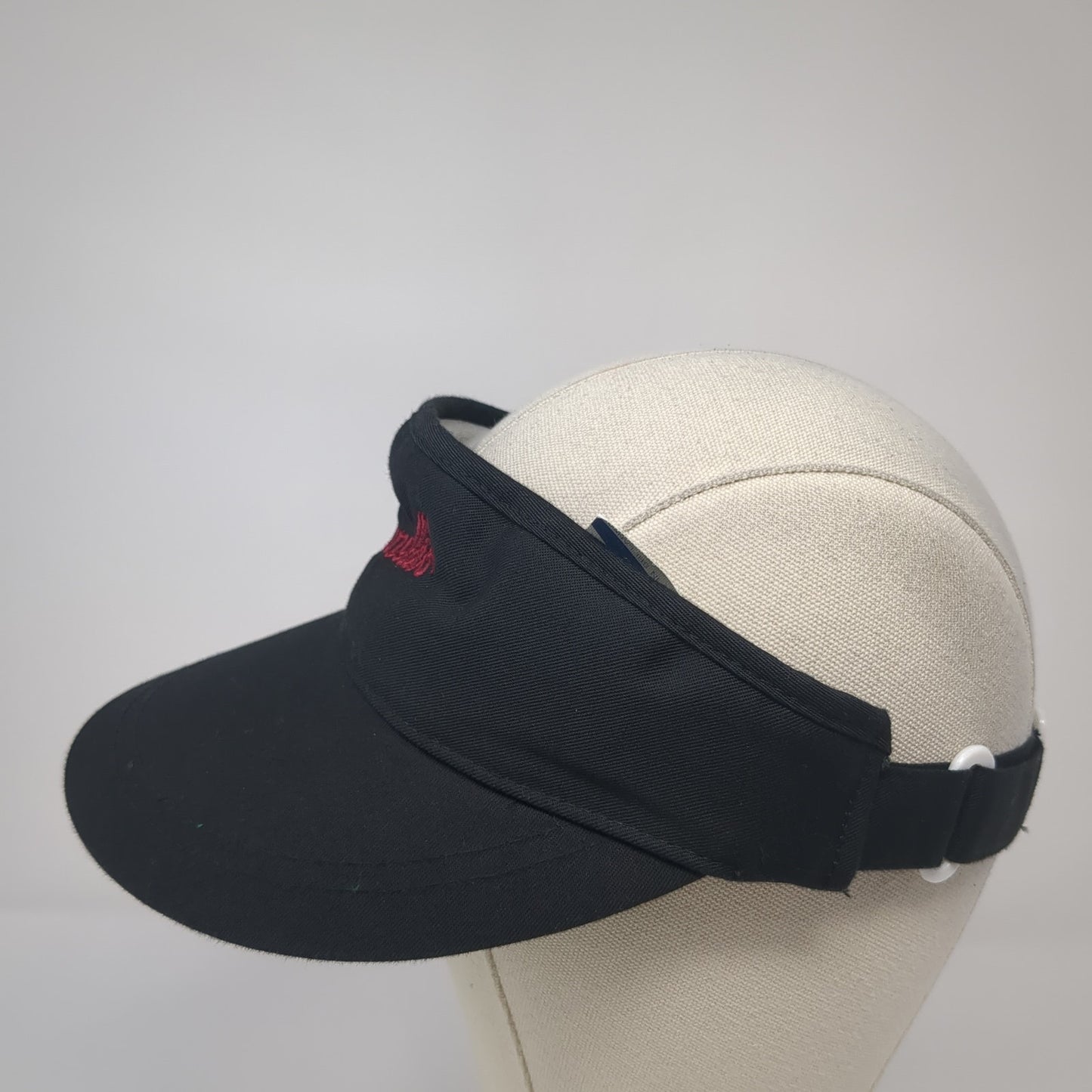 Ravanellis Sun Visor Hat Black OS Adjustable Embroidered Lightweight San Sun