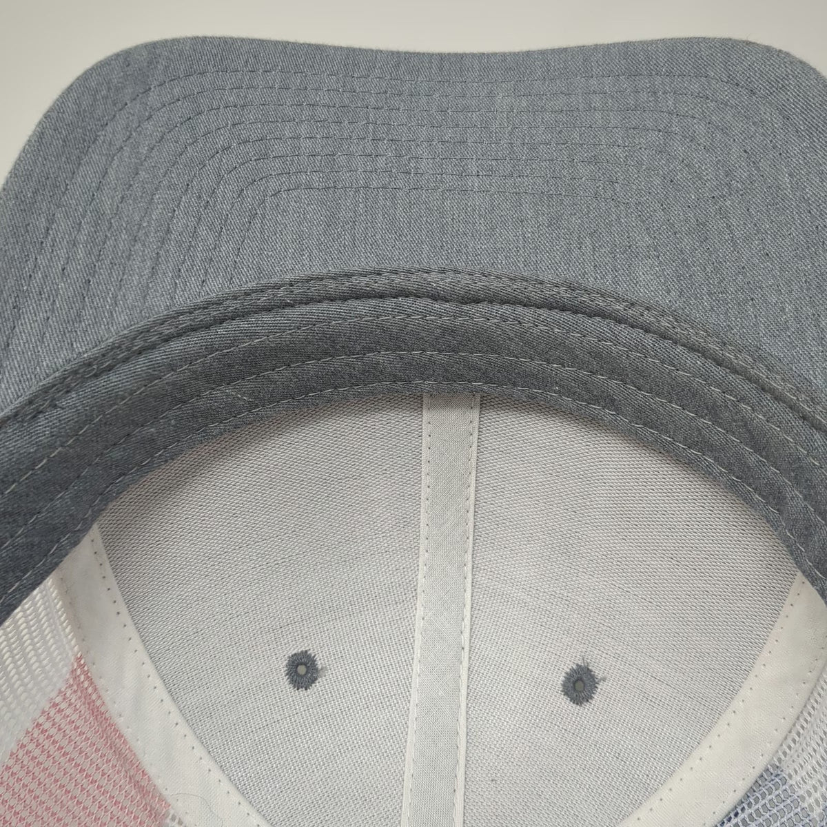 Richardson Trucker Hat Gray One Size American Flag CNR Leather Patch Snapback