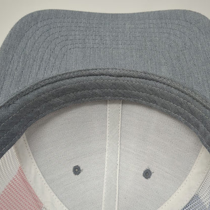 Richardson Trucker Hat Gray One Size American Flag CNR Leather Patch Snapback
