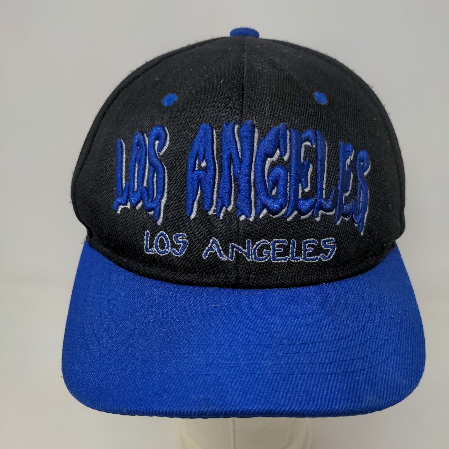 Unbranded Men's Snapback Hat Black Blue Embroidered Los Angeles Logo