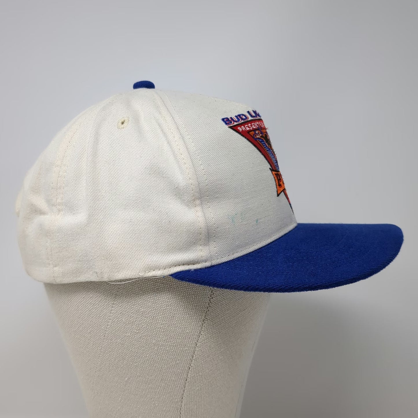 Rodeo America Snapback Hat White Blue One Size Bud Light Cup PBR Las Vegas Rodeo