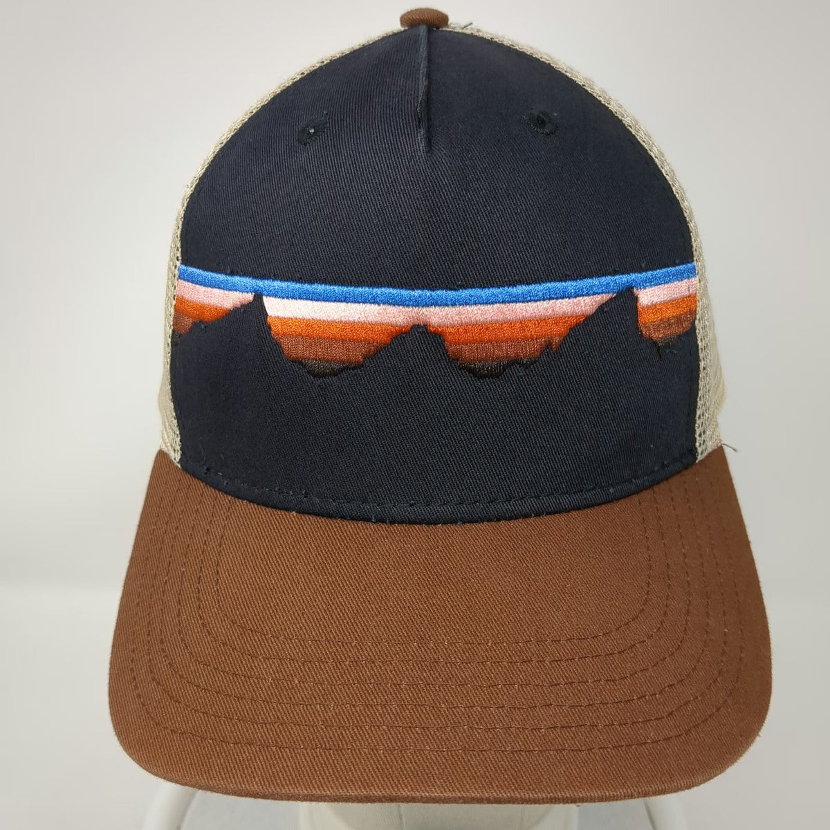 Locale Outdoor Trucker Hat Black Brown One Size Mountain Graphic Mesh Snapback