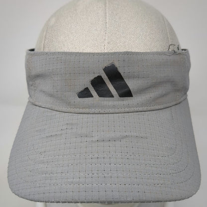 Adidas Visor Gray One Size Performance Logo Sport Hat Adjustable Strap Golf