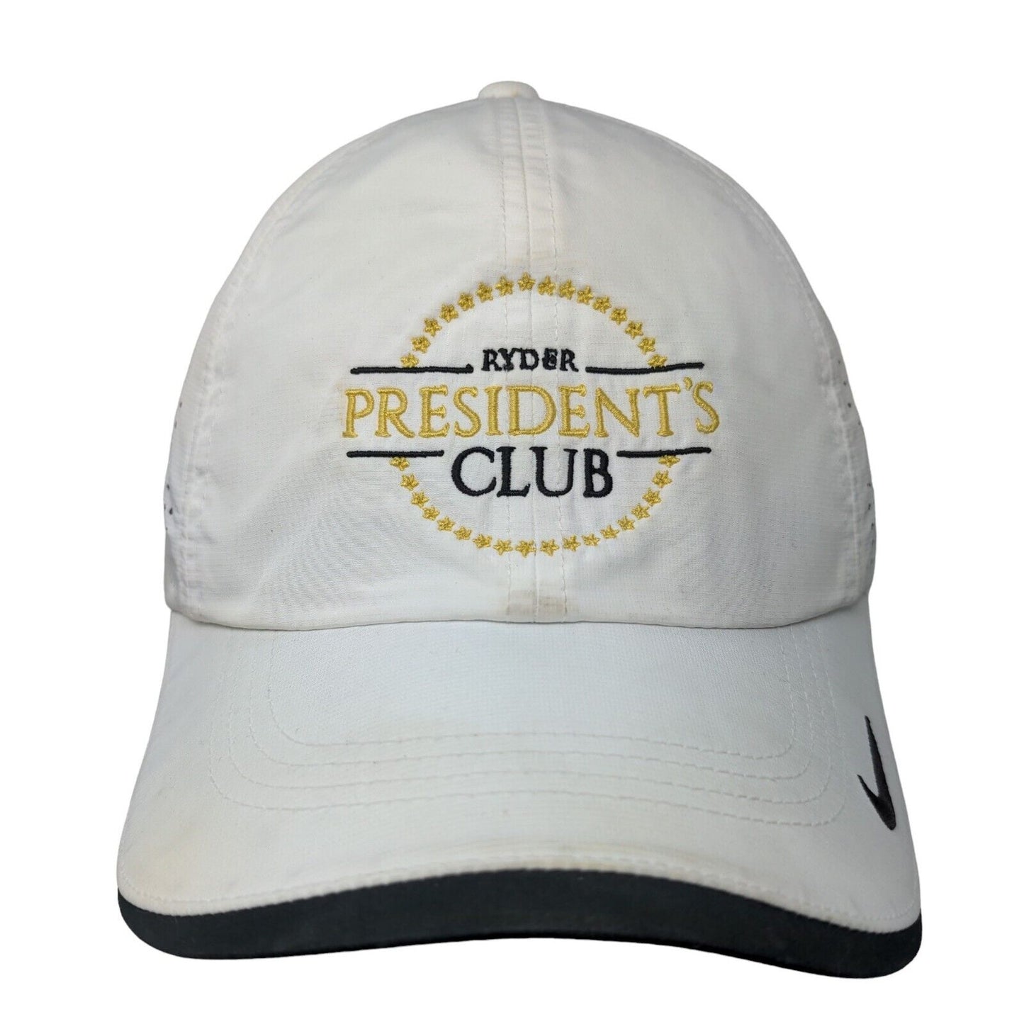 Nike Golf Strapback Hat White Ryder President's Club Embroidered Logo Adjustable