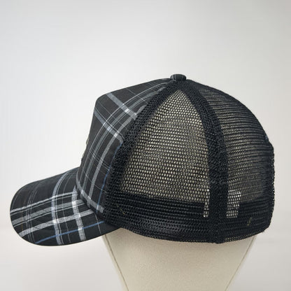 O'Neill Trucker Hat Black One Size Plaid Mesh Snapback Foam Front Logo Surf