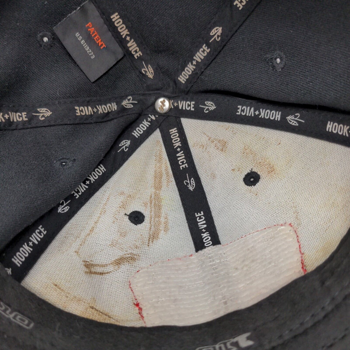 Wild And Free Hook And Vice Fish Strapback Hat Black One Size 6 Panel