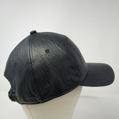 A New Day Baseball Cap Black One Size Imitation Leather Elastic Strapback Hat