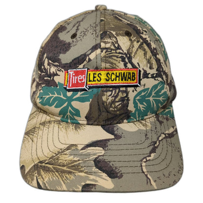 Quality Go USA Snapback Hat Green One Size Les Schwab Tires Camo Logo Outdoor
