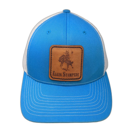 Richardson Trucker Hat Blue One Size Elgin Stampede Leather Patch Snapback