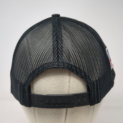 Richardson Trucker Hat Black One Size Mesh Snapback USA Flag Spuds Baseball Logo