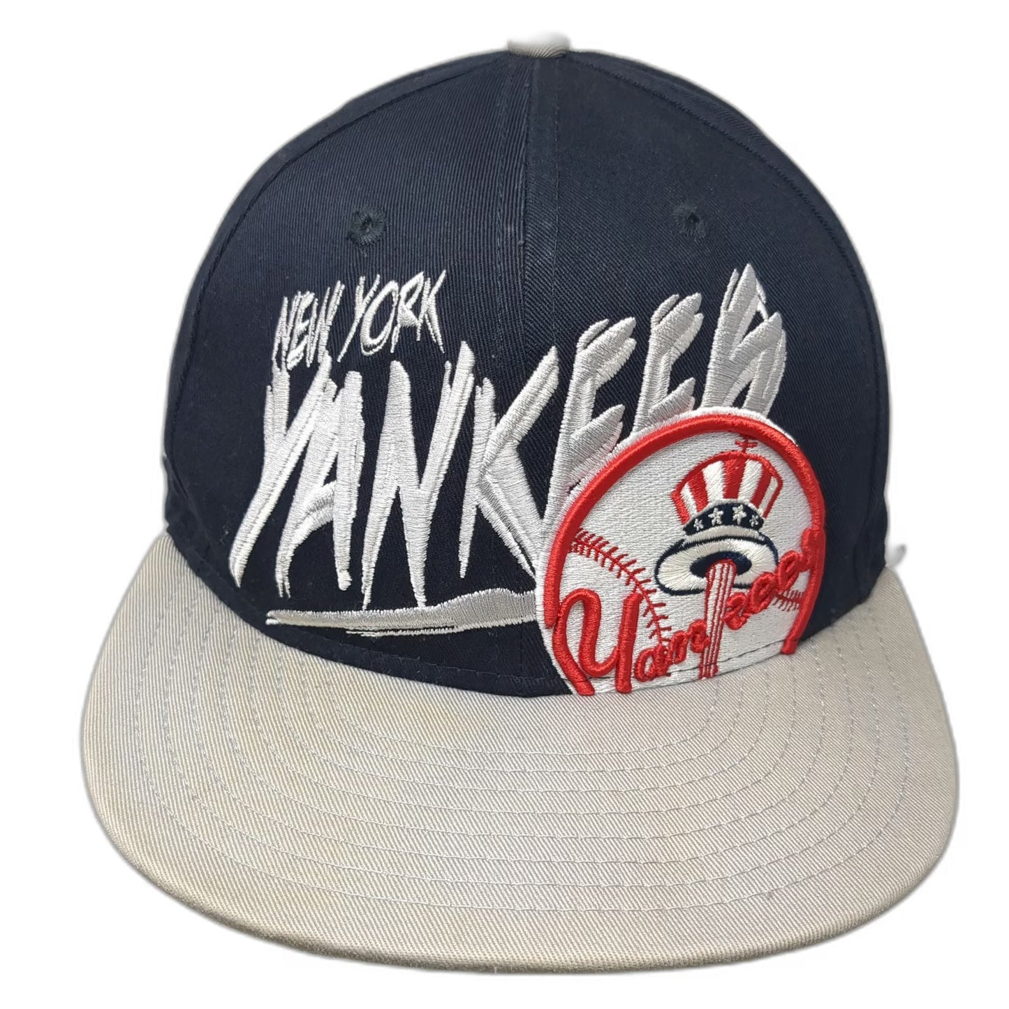 New Era New York Yankees MLB Snapback Hat Blue L Flat Brim Green Undervisor Gray