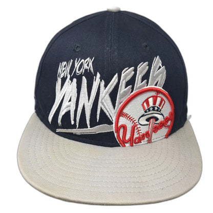 New Era New York Yankees MLB Snapback Hat Blue L Flat Brim Green Undervisor Gray