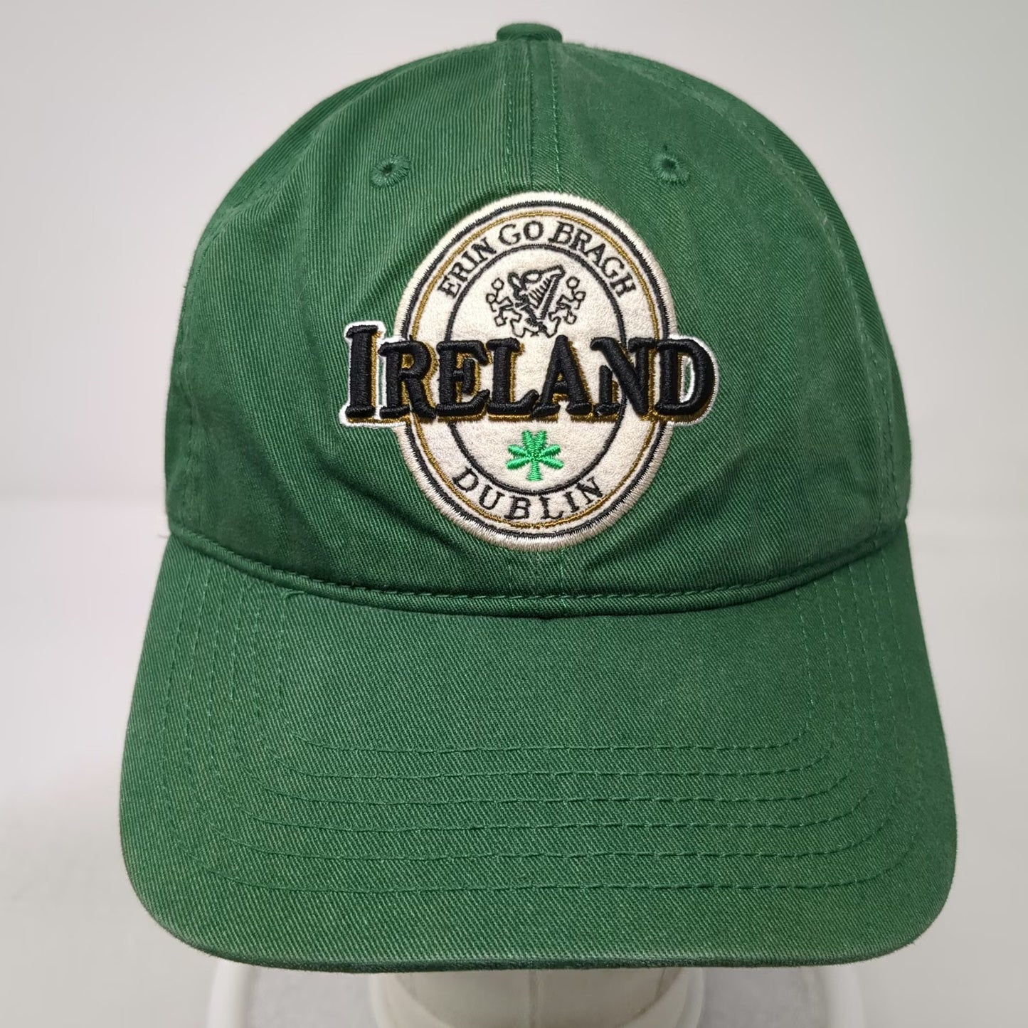 Green Baseball Cap One Size Ireland Dublin Shamrock Embroidered Hat Slideback