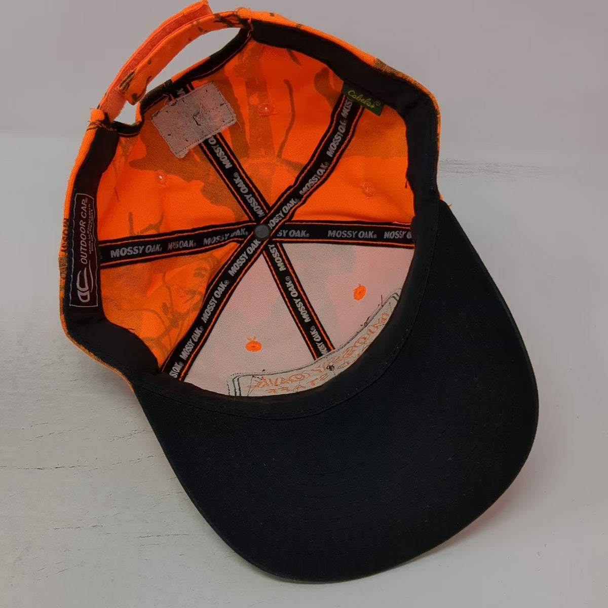 Mossy Oak Baseball Cap Orange One Size Field Staff Camo Strapback Hunting Hat