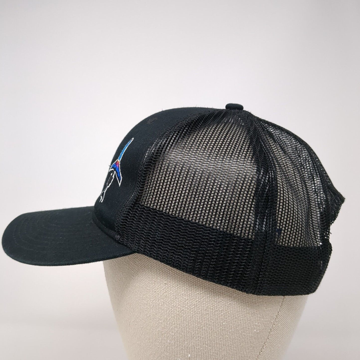 Port Authority Snapback Mesh Back Trucker Hat Black One Size Embroidered