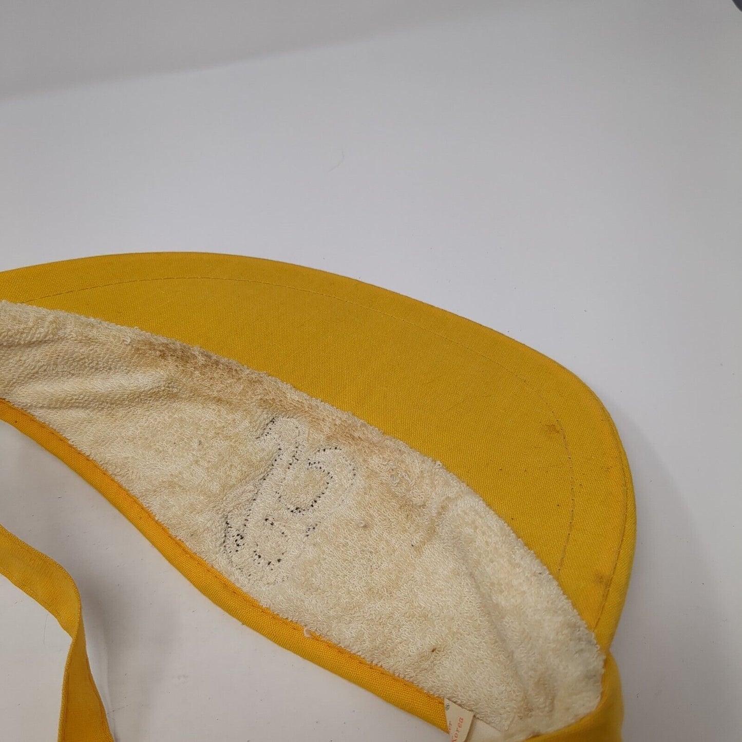 Unbranded Slideback Sun Visor Hat Yellow One Size Letter Patch Solid