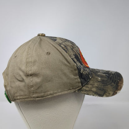 Zoom Bait Company Woodland Camo Logo Baseball Cap Brown Green One Size Hat Strap